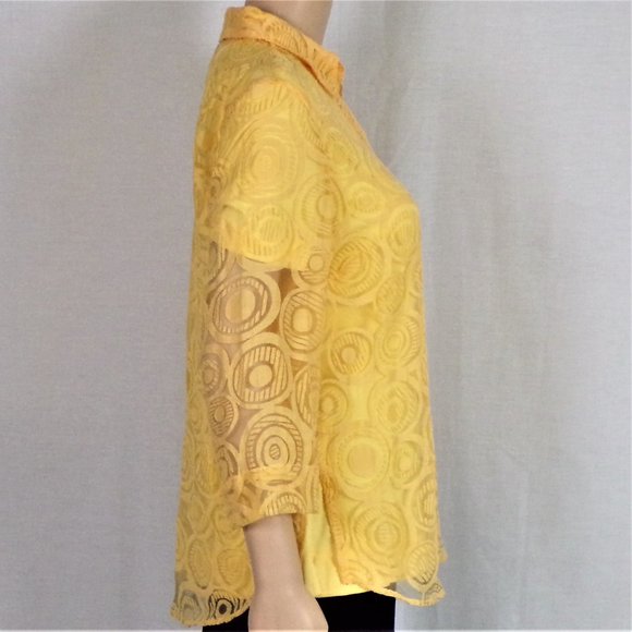 C.L.O.T.H.E.S. size S yellow long-sleeve blouse - Picture 5 of 13